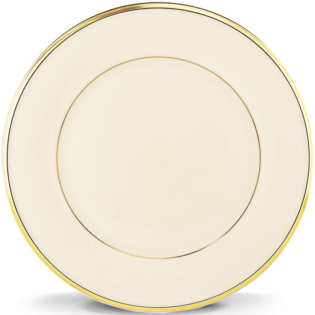 24K Gold Band Porcelain Dinner Plate